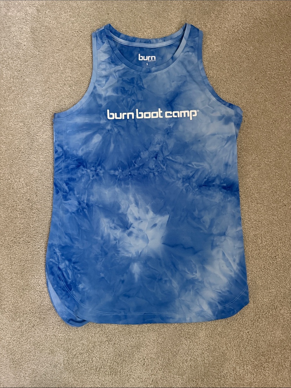 Burn Boot Camp Women's Blue Tie-Dye Tank Top S